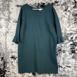 Chicos Shirt Dress Women's Size 4 Rayon Nylon Stretch Green‎ Comfort Casual